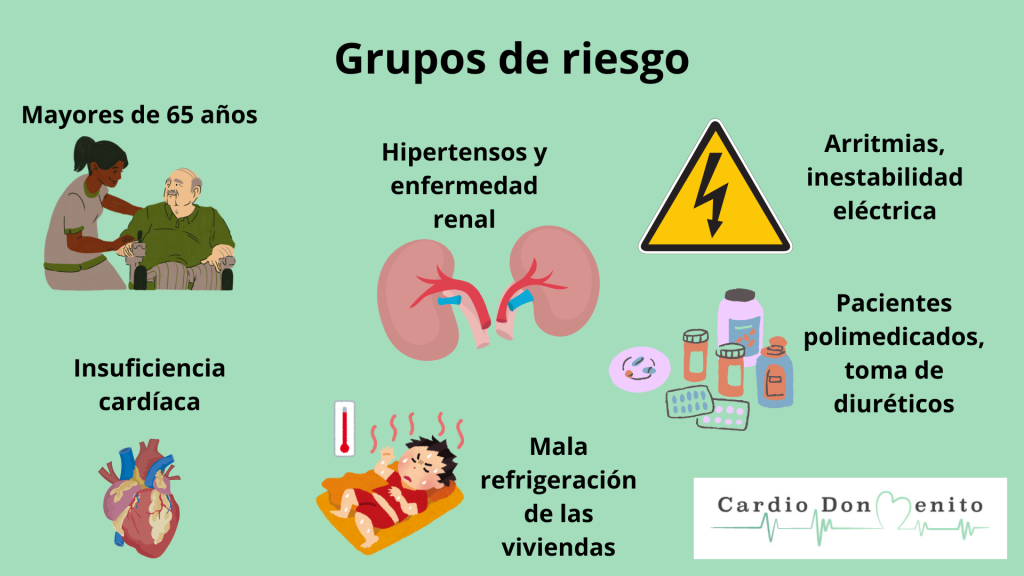 Grupos de riesgo calor, verano y corazón